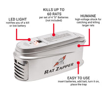 Load image into Gallery viewer, CHS Rat Zapper Ultra Rodent Trap, perfect for larger rodents, Hands-free no touch, no view disposal reduces the yuck factor Safe and sanitary while always wise to use caution around kids and pets, there is no blood, mess, chemicals, or poisons