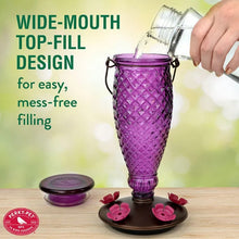 Load image into Gallery viewer, Perky-Pet Diamond Wine Top-Fill Glass Hummingbird Feeder #9102-2