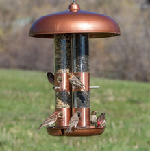 Load image into Gallery viewer, Perky-Pet 10 lb Copper Finish Triple Tube Bird Feeder #7103-2