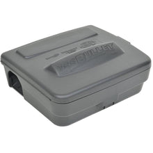 Load image into Gallery viewer, Tomcat Bullet Rat Bait Station with removable tray for easy cleaning and servicing. Features a low-profile, heavy-duty plastic design and meets Tier 1 security standards for resistance to tampering by children and dogs.