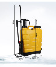 Load image into Gallery viewer, CHS 16 Litre yellow plastic backpack manual pesticide/insecticide sprayer with fiber glass lance wand
