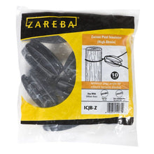Load image into Gallery viewer, CHS Zareba Black High Strain Corner Post Insulator Fastens electrified wire to round or square post fence without losing energy through the post Formed of thick, tough plastic Can withstand the strain of wire at corner of electrified fence For 9-22 gauge high-tensile steel wire, aluminum wire, all polywire (regular and heavy duty), and polyrope up to 1/4-inch in diameter 10 insulators per bag