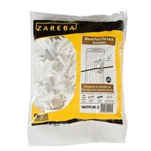 Load image into Gallery viewer, CHS Zareba White Pin-Lock Wood And T-Post Insulator Tightly fastens electrified wire to wood, metal and T-posts (1.25 or 1.33 T-posts) For 9 gauge through 22 gauge high-tensile steel wire and aluminum wire, all polywire (both regular and, and polyrope up to ¼” in diameter Molded pin holds wire tightly Nails are not included 25 insulators per bag (IWTPLW-Z)