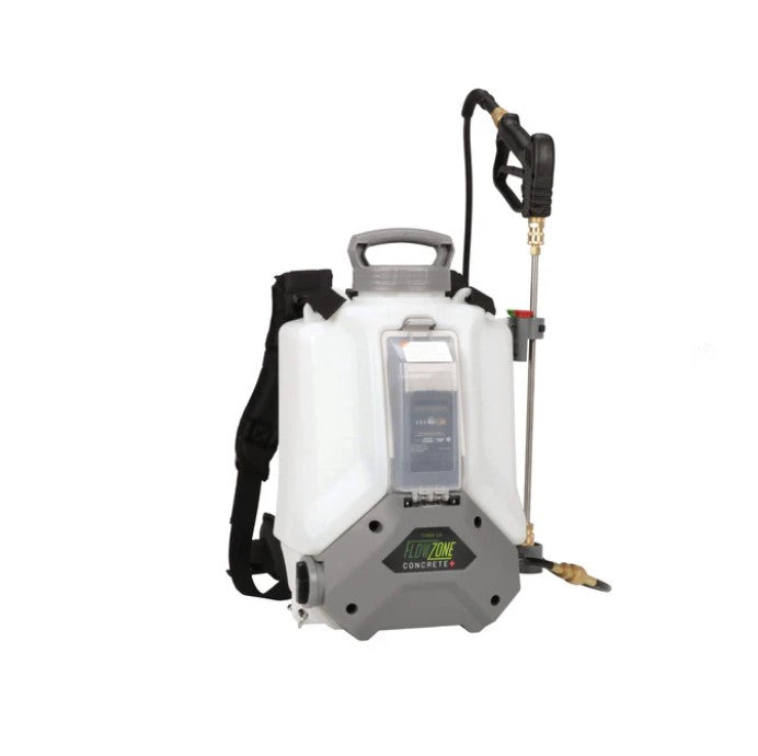 FlowZone Concrete+ Typhoon 2.5 5-Position Variable Pressure Battery Backpack Sprayer (4 Gallon)