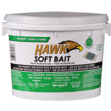 CHS Hawk Soft Bait 0.8kg active ingredient Bromadiolone, a second-generation anticoagulant. won't freeze or melt