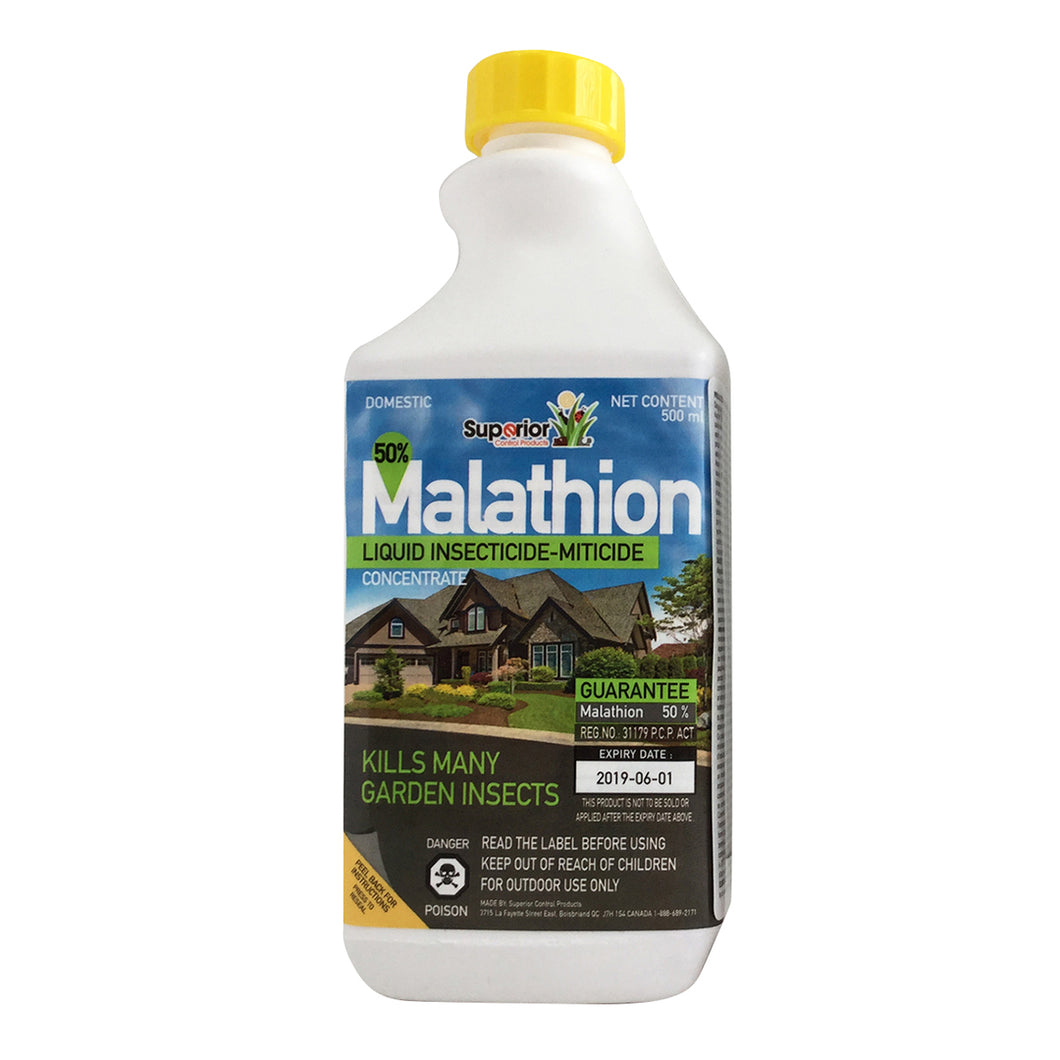 CHS Malathion 50/50 Domestic 500ml Concentrate  For use on vegetables, fruits, flowers & ornementals. Controls aphids, caterpillars, mealybugs, bugs, mites & several other insects Product is labelled Domestic