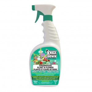 CHS KD Knock Down Botanical Green House Plant & Flower 950ml Active Ingredient: Pyrethrin .02%  liquid insect killer Kills: Flea Beetles, Aster beetles, aphids, leafhoppers, rose chafer, Japanese Beetle, Whiteflies, Rose slug, Spider mites, and Tarnished Plant bug.