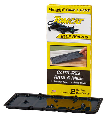 CHS Motomco Tomcat Rat Glue Boards (2 Large Traps) Light and flexible, Ready to use, Pre-filled with exclusive Pesticide free Tomcat glue formula