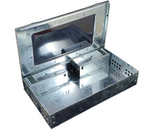 Load image into Gallery viewer, CHS JT Eaton Repeater Multiple Catch Mouse Trap w/ Clear Lid constructed from heavy-duty galvanized steel, catches up to 30 mice without bait or poison

