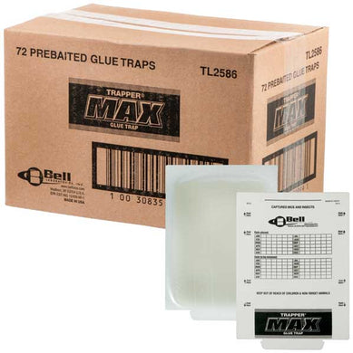 CHS Trapper Max Glue boards for mice and insects 7.75 X 5.25 Case of 72, foldable extra-large, glue-covered surface. maximum holding power for maximum capture rates, easy-to-remove release paper