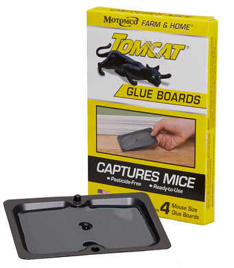 CHS Motomco Tomcat Mouse Glue Boards, Ready-to-use traps. pre-refilled with exclusive TOMCAT glue formula, pesticide free and non toxic 