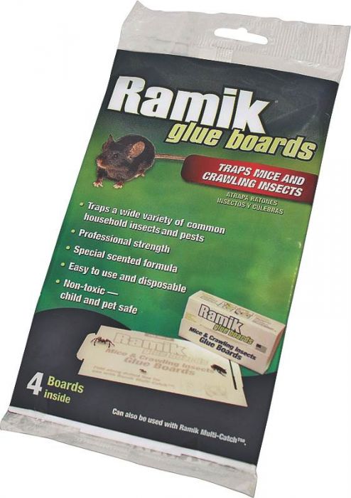 CHS Ramik Mice and Insect Glue Boards – 4/pk non-toxic, disposable, and ready-to-use traps without poison traps have a peanut scent that attracts mice and rats for use on rodents and insects