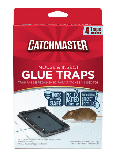 CatchMaster Mouse & Insect Glue Boards Tray 4/pk