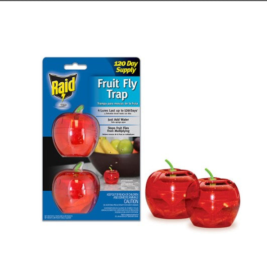 Raid 120 Day Supply Fruit Fly Trap 2/PK # 2PK-FFTA-RAID – Clean Home  Supplies