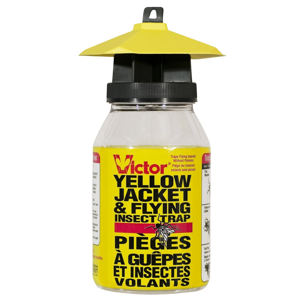 CHS Victor Yellowjacket and Flying Insect Trap Shelf Display Controls yellow jackets, flies, and fruit flies Ideal to use for picnics, camping, and cookouts Natural bait contains carbohydrates and protein, not hazardous sprays or aerosols Bait is effective in all geographic regions Easy to use and reusable
