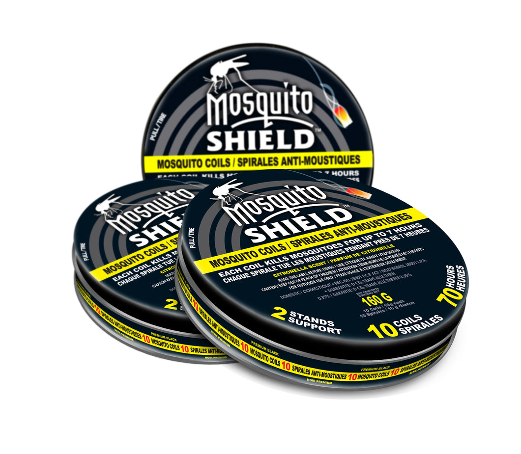 CHS Mosquito Coil Tin 10 x 16g Citronella scented 7 hour duration per coil 10 coils 2 metal stands included Metal tin for coil protection and ash tray. No more wet or broken coils