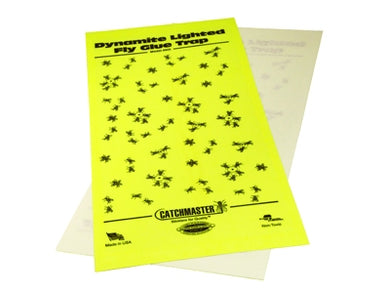 CHS Catchmaster Flylight JR 911 Glueboards 25/PK # 925 pre-baited Fluorescent Chartreuse material with UV inhibitors and long lasting adhesive formula. fits Catchmaster 911