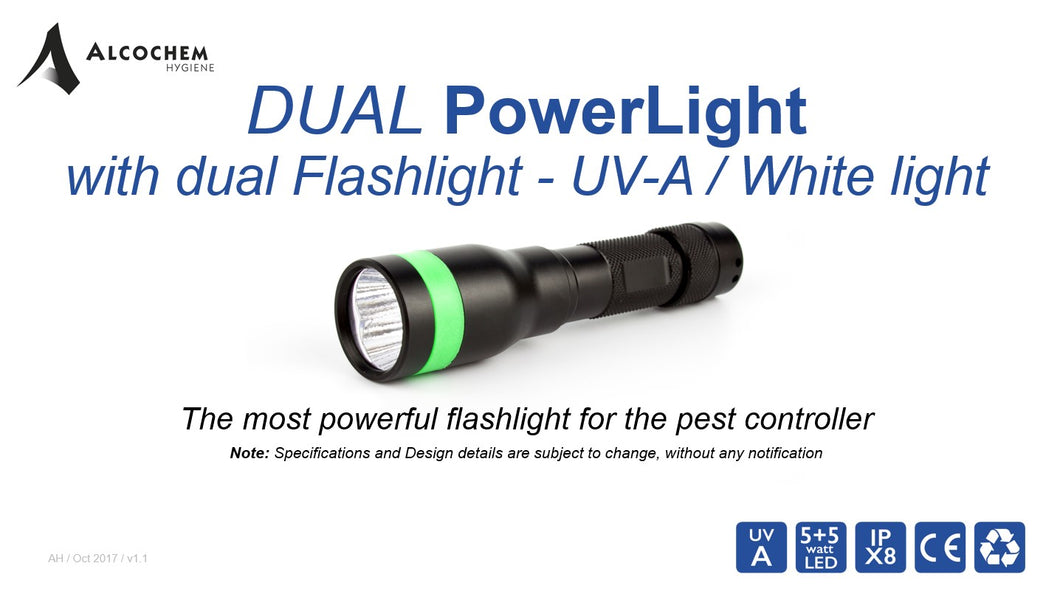 DUAL PowerLight with dual Flashlight - UV-A / White light