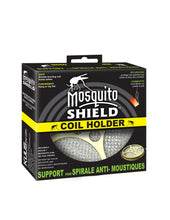 Load image into Gallery viewer, CHS Mosquito Shield™ Coil Holder / Hanger Fiberglass mesh screen holds coils securely Can be placed on surfaces or hung Safety latch Premium metal body
