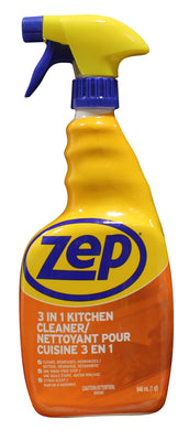 CHS Zep 3-in-1 Kitchen Cleaner 946ml use on any surface, quickly cuts through grease, shines surfaces and infuses air with a crisp fresh citrus scent. great for counters, cooktops, stainless steel and more 
