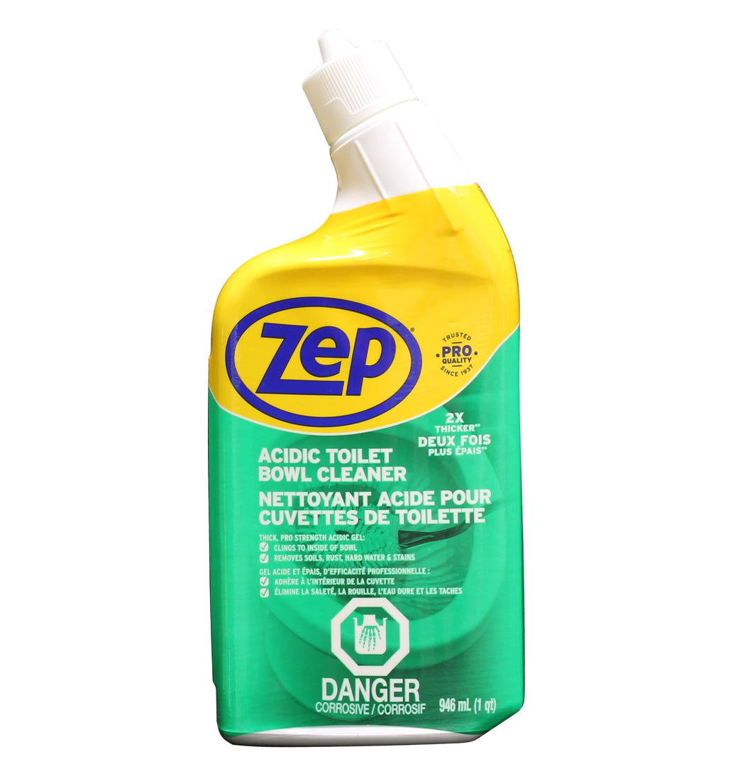 CHS Zep Acidic Toilet Bowl Cleaner 32 oz.  quickly removes rust, dissolves organic stains and eliminates hard water residue from toilets and urinals, 10% acid gel formula easy-to-apply