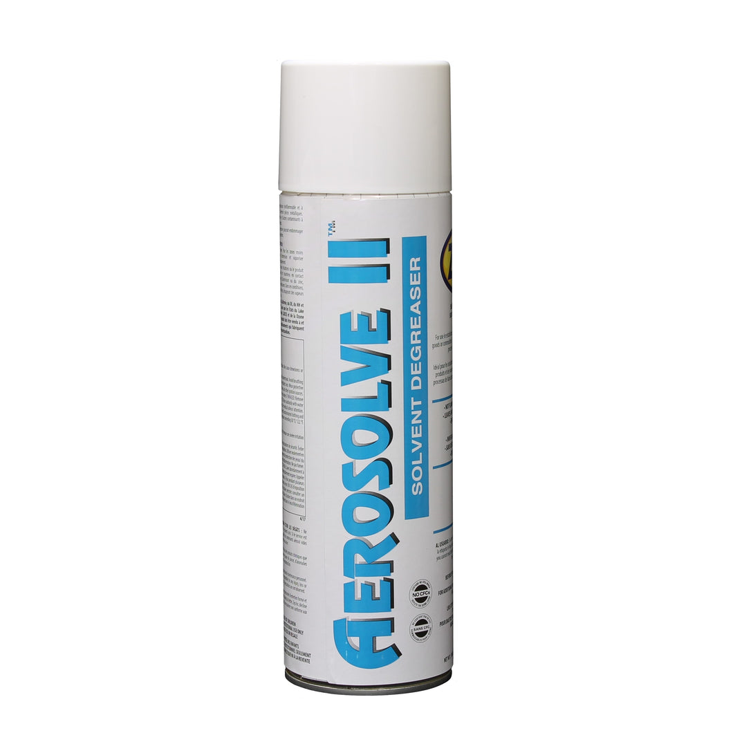 CHS Zep Aerosolve II non-flammable, non-corrosive, and residue-free Degreaser 567g Dissolves and removes most oils or residues and leaves no residue. dielectric strength up to 36,000V. Contains no 1,1,1-trichloroethane