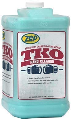 CHS ZEP 96024 TKO Heavy Duty Hand Cleaner, Lemon-Lime, Blue/Green, 1 Gal With Hand Pump, contains poly scrubbing beads that dig down to remove the toughest dirt, grease and grime, solvent-free,