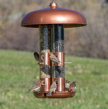 Load image into Gallery viewer, Perky-Pet 10 lb Copper Finish Triple Tube Bird Feeder #7103-2
