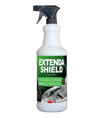 CHS Extenda Shield Horse Insect Repellent 1LT with Sprayer Repels and controls house flies, stable flies, horn flies, face flies, horse flies, deer flies, mosquitoes and gnats on horses