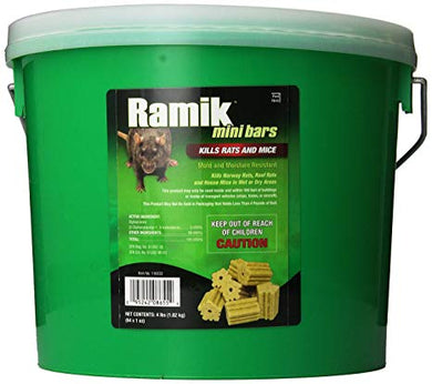 CHS Ramik Blocks 64 x 28.3g Active ingredient is diphacinone. all-weather rodenticide for controlling rats and mice indoors and outdoors. locked-in freshness and fish flavor, commercial use only