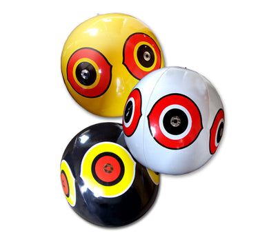 CHS Scare Eye Balloon 3 pack (1 yellow, 1 white, 1 black) Holographic predator eyes, bright colors, and wind movement adds intimidation, each balloon covers 6000 square feet