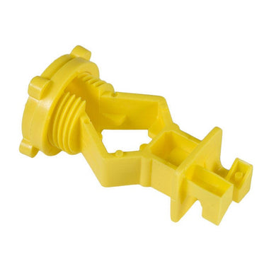 CHS Zareba Yellow T-Post Screw-On Insulator - 1-Pack Screw-on insulator Fits securely on standard (1-1/4 or 1.33) studded t-post Eliminates dislodging in high winds or under heavy loads 25 Insulators per bag (ITSOY-Z)
