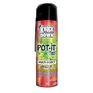 CHS KD Knock Down Pot-It Indoor Multi-Insect Killer 400g ills Exposed Thrips, Leaf-hoppers, Whiteflies, Spotted Mites, Lace bugs, Aphids, Caterpillars, Japanese Beetles, Flea beetles, Climbing Cutworms, Cucumber Beetles, Cabbage Loopers, and Armyworms Protects Cabbage, Potatoes, Beans, Cucumbers, Carrots, Broccoli, Beets, Turnip, Tomatoes, Onions, Peas, Lettuce, Fruit trees, Grapevines, Asparagus, and Squash