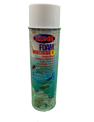 CHS Konk Insecticide Foam II 450g completely fills tight crevices and hard to reach places leaving an-active residue. Water-based, non-staining formula has a very low environmental impact. Great for quick knockdown and kill of wasps, bees, yellow jackets as well as controlling a wide variety of crawling insects