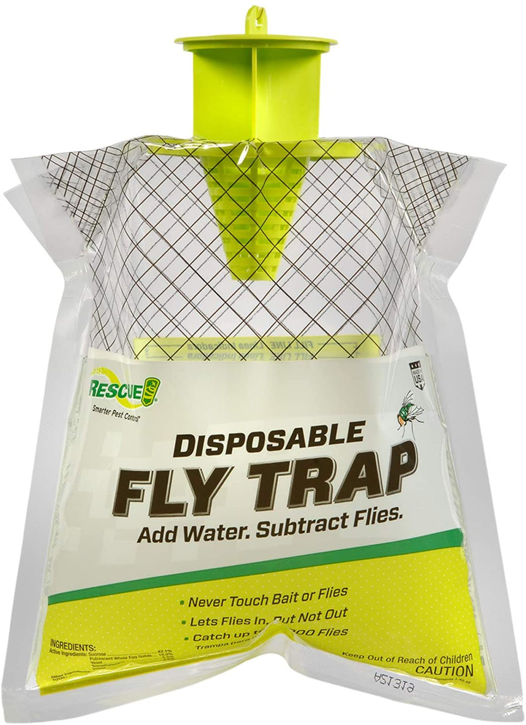 CHS Rescue Disposable Fly Trap (Small) contains a fast-acting attractant, that only needs water to be activated 