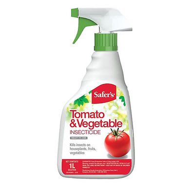 CHS Safer's Tomato & Vegetable Insecticide 1L spray bottle, Kills spider mites and other soft-bodied insects around your home and garden  Use on houseplants, ornamental foliage plants, flowering plants, and fruits and vegetables