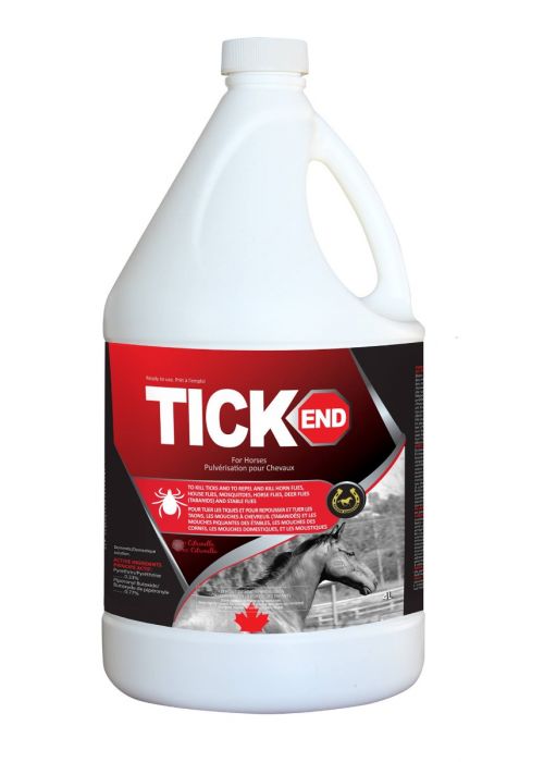 CHS Tick End For Horses 4L Refill domestic (water based) repellent and is a ready to use body spray for Horses Pyrethrin 0.33%