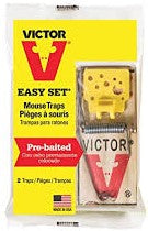 CHS Victor Easy Set Mouse Trap 2-Pack adjustable setting (firm and sensitive) original wooden snap trap design with an improved larger trip pedal to ensure higher catch rates