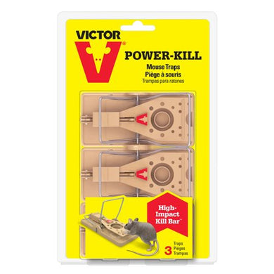 CHS Victor Power Kill Mouse Trap 3-Pack et and released with one simple “click” The trap was design with a large trough and hook, for easy baiting with any of their favorite foods Power Kill’s over-sized pedal is easily activated