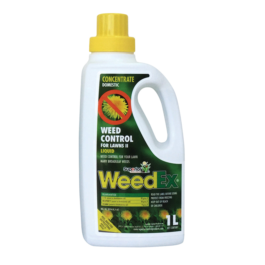 CHS WeedEx Concentrate 1L selective herbicide for lawn Guarantee: 2,4-D: 95.0 g a.e./L - Mecoprop-P: 50.0 g a.e./L - Dicamba : 9.0 g a.e./L 1L Concentrated product, mix according to instructions on label